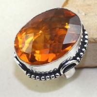 Ct 0348b bague chevaliere t56 citrine citron lemon argent 925 bijoux achat vente