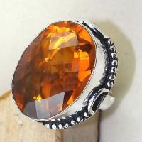 Ct 0348c bague chevaliere t56 citrine citron lemon argent 925 bijoux achat vente