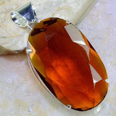 Ct 0354a pendentif pendant citrine orange doree lithotherapie argent 925 bijoux achat vente