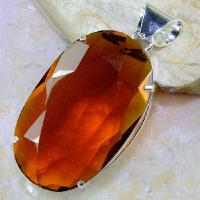 Ct 0354b pendentif pendant citrine orange doree lithotherapie argent 925 bijoux achat vente