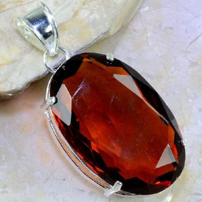 Ct 0355a pendentif pendant citrine orange doree lithotherapie argent 925 bijoux achat vente