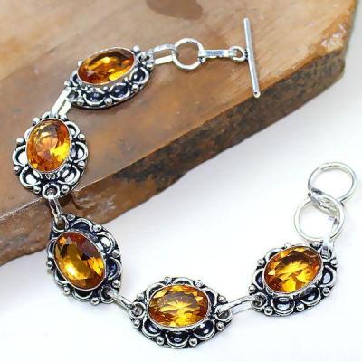 Ct 0374a bracelet citrine cognac madere orange argent 925 bijoux achat vente