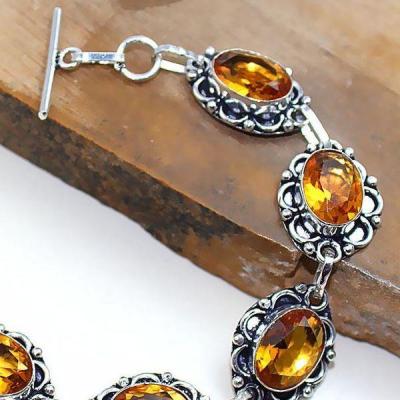 Ct 0374a bracelet citrine cognac madere orange argent 925 bijoux achat vente