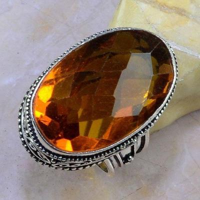 Ct 0391a bague chevaliere t58 citrine madere orange argent 925 bijoux achat vente