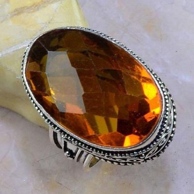 Ct 0391a bague chevaliere t58 citrine madere orange argent 925 bijoux achat vente