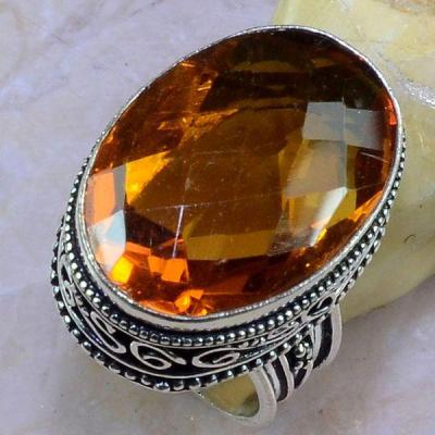 Ct 0392a bague chevaliere t57 citrine madere orange argent 925 bijoux achat vente