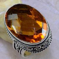 Ct 0392b bague chevaliere t57 citrine madere orange argent 925 bijoux achat vente