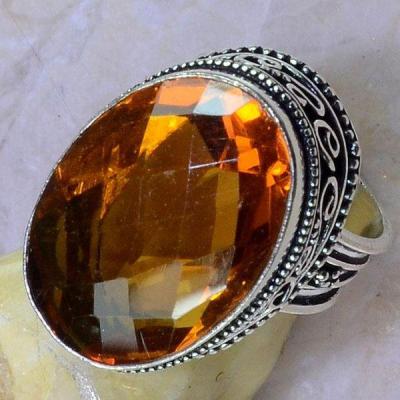 Ct 0392a bague chevaliere t57 citrine madere orange argent 925 bijoux achat vente