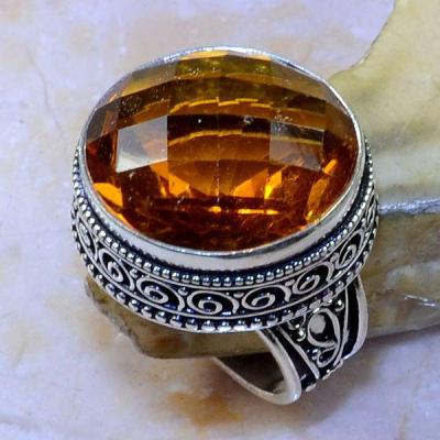 Ct 0394a bague chevaliere t59 citrine madere orange medievale argent 925 bijoux achat vente