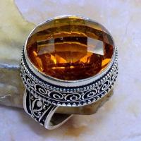 Ct 0394b bague chevaliere t59 citrine madere orange medievale argent 925 bijoux achat vente