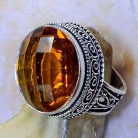 Ct 0394c bague chevaliere t59 citrine madere orange medievale argent 925 bijoux achat vente