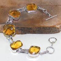 Ct 0409a bracelet citrine lemon citron doree argent 925 bijoux achat vente