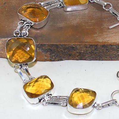 Ct 0409c bracelet citrine lemon citron doree argent 925 bijoux achat vente