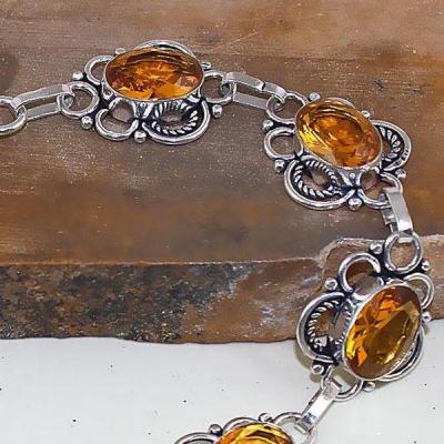 Ct 0413a bracelet citrine lemon citron doree argent 925 bijoux achat vente