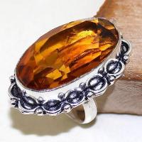 Ct 0432a bague chevaliere t57 citrine lemon doree argent 925 bijoux achat vente