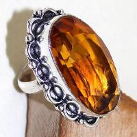 Ct 0432c bague chevaliere t57 citrine lemon doree argent 925 bijoux achat vente