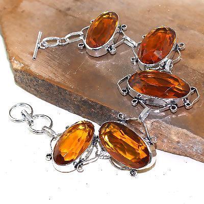 Ct 0435b bracelet citrine orange madere whisky argent 925 bijoux achat vente