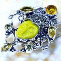 Ct 0440a bague t59 bouddha citrine gothique steampunk elfique argent 925 bijoux achat vente 1