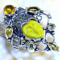 Ct 0440b bague t59 bouddha citrine gothique steampunk elfique argent 925 bijoux achat vente 1