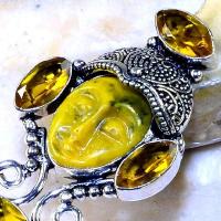 Ct 0443d bague t52 bouddha citrine gothique steampunk elfique argent 925 bijoux achat vente 1