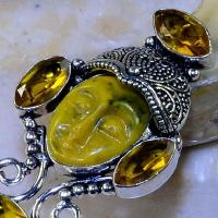 Ct 0443d bague t52 bouddha citrine gothique steampunk elfique argent 925 bijoux achat vente