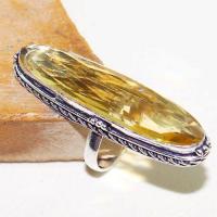 Ct 0465b bague chevaliere t60 citrine lemon doree medievale argent 925 bijoux achat vente