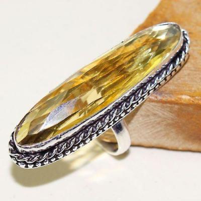 Ct 0466a bague chevaliere t60 citrine lemon doree medievale argent 925 bijoux achat vente