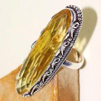 Ct 0467c bague chevaliere t60 citrine lemon doree medievale argent 925 bijoux achat vente