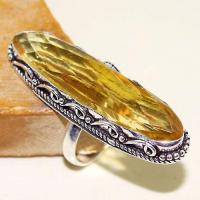 Ct 0468b bague chevaliere t57 citrine lemon doree medievale argent 925 bijoux achat vente