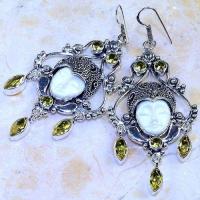 Ct 0475b boucles pendant oreilles bouddha citrine lemon gothique argent 925 bijoux achat vente