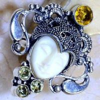 Ct 0476c boucles pendant oreilles bouddha citrine lemon gothique argent 925 bijoux achat vente