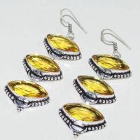 Ct 0489b boucles pendant oreilles marquises citrine lemon gothique argent 925 bijoux achat vente