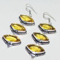 Ct 0489b boucles pendant oreilles marquises citrine lemon gothique argent 925 bijoux achat vente