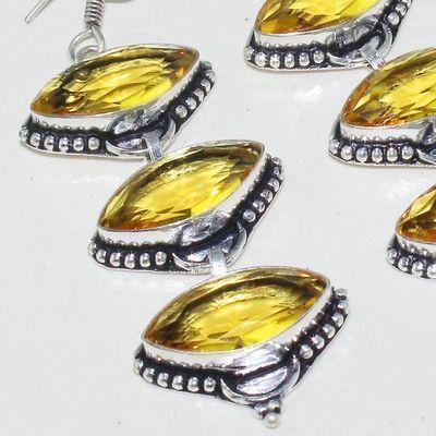 Ct 0489c boucles pendant oreilles marquises citrine lemon gothique argent 925 bijoux achat vente