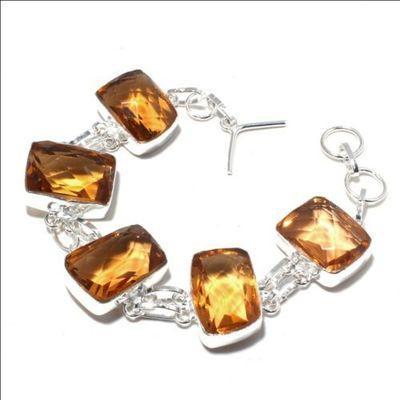 Ct 0524a bracelet 36gr 20x15mm citrine lemon agate solar argent 925 bijoux achat vente