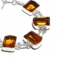 Ct 0524b bracelet 36gr 20x15mm citrine lemon agate solar argent 925 bijoux achat vente