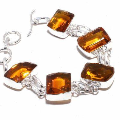 Ct 0524a bracelet 36gr 20x15mm citrine lemon agate solar argent 925 bijoux achat vente