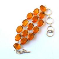 Ct 0539 bracelet citrine dorees ovales 10 x 15 mm 47gr argent925 1 