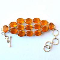 Ct 0539 bracelet citrine dorees ovales 10 x 15 mm 47gr argent925 2 