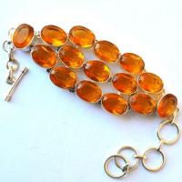 Ct 0539 bracelet citrine dorees ovales 10 x 15 mm 47gr argent925 3
