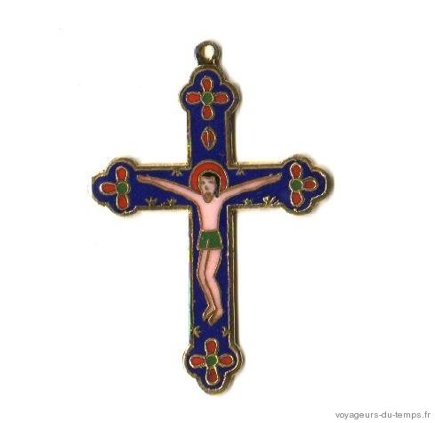 Cx 067a croix cretienne crucifix jesus christ insigne pelerin 