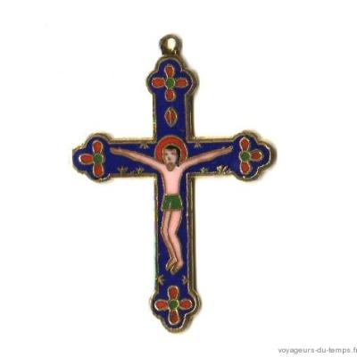 Cx 067a croix cretienne crucifix jesus christ insigne pelerin
