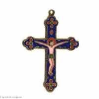 Cx 067b croix cretienne crucifix jesus christ insigne pelerin 