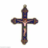 Cx 067b croix cretienne crucifix jesus christ insigne pelerin 