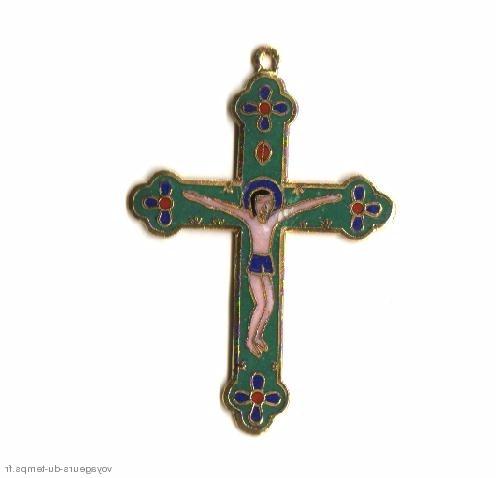 Cx 068b croix cretienne crucifix jesus christ insigne pelerin 