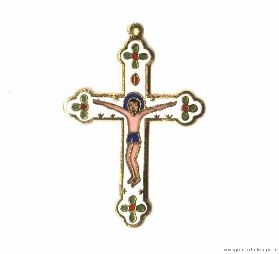 Cx 069a croix cretienne crucifix jesus christ insigne pelerin