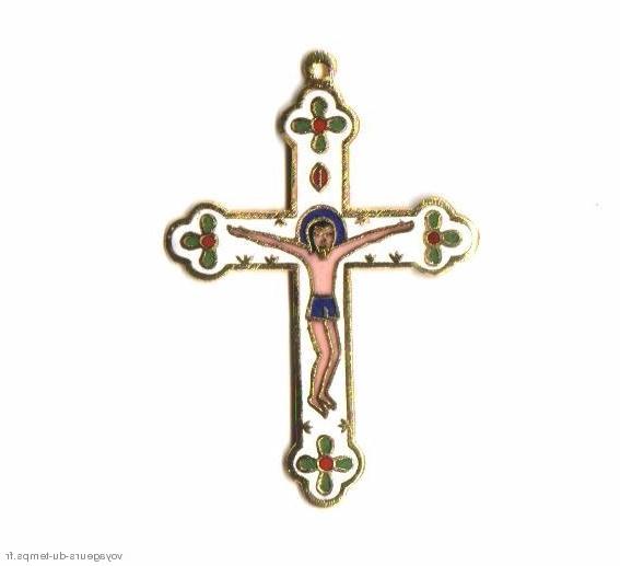 Cx 069b croix cretienne crucifix jesus christ insigne pelerin 