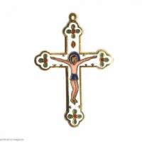 Cx 069b croix cretienne crucifix jesus christ insigne pelerin 