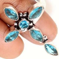 Cx 3112c croix bague crucufix topaze bleue gr 8x4mm gothique bijoux achat vente