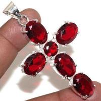 Cx 3139a croix pendentif pendant grenat 12gr 10x15mm medievale achat vente bijou argent 925